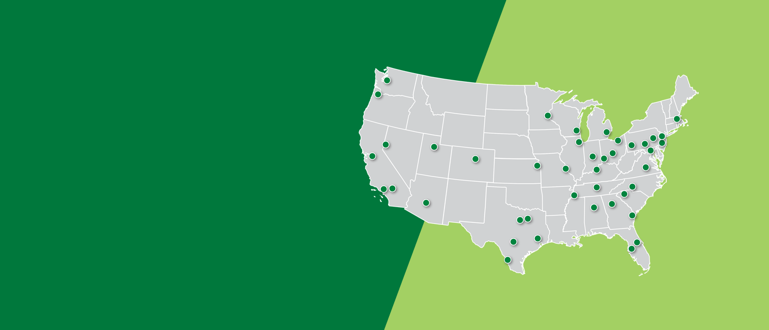 Map of the 40 Premier locations across the country